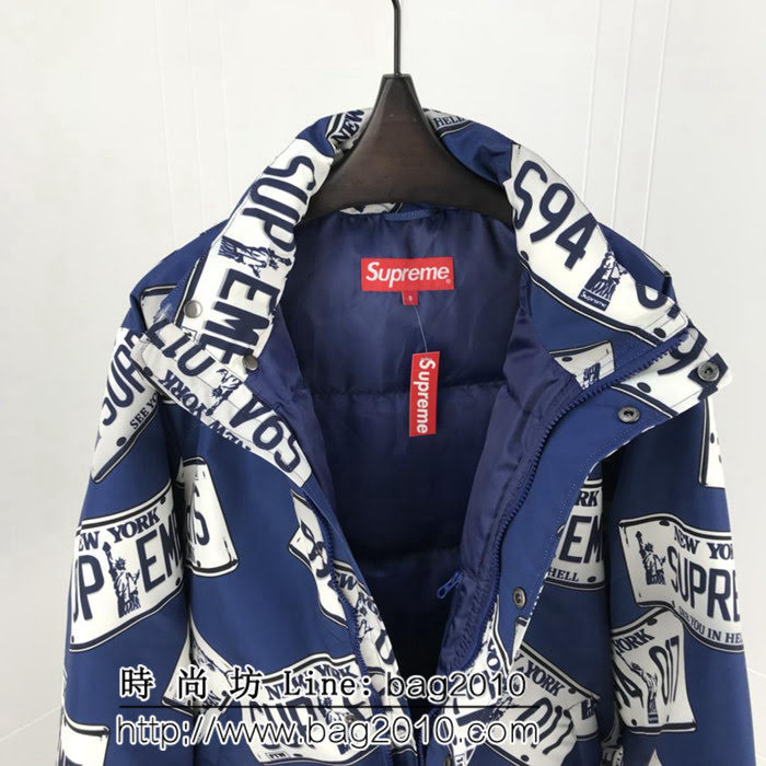 SUPREME 18Aw SuP車牌 麵包羽絨服 超級厚重 防風斜紋純棉 羽絨服 男女同款 ydi2561